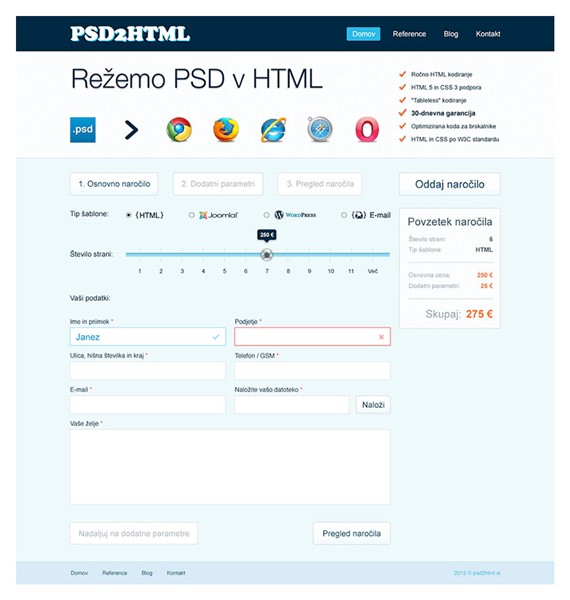 Web / GUI: Psd2html.si